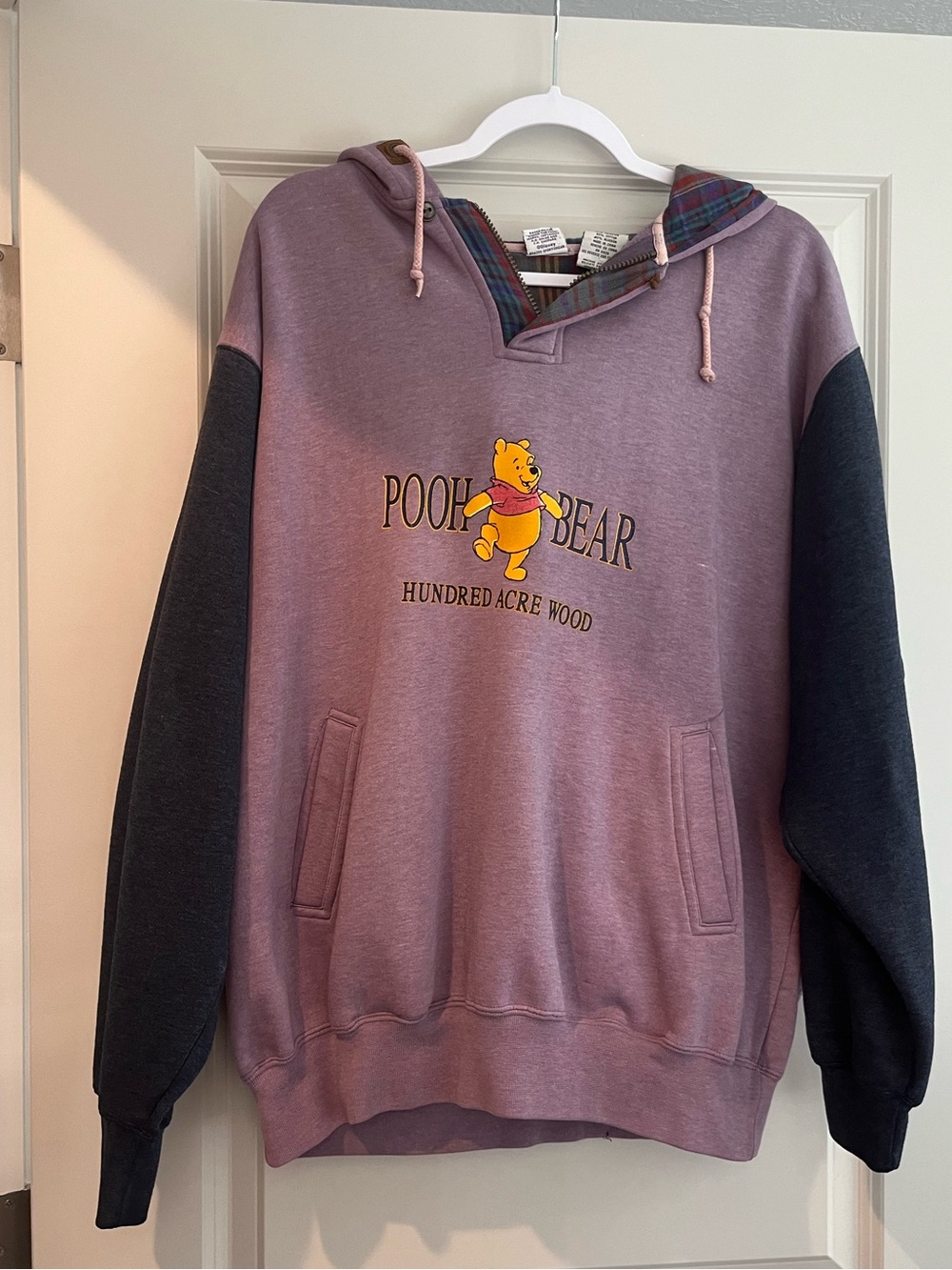 Winnie the Pooh Two-Tone Pullover Hoodie - Lavender & Black